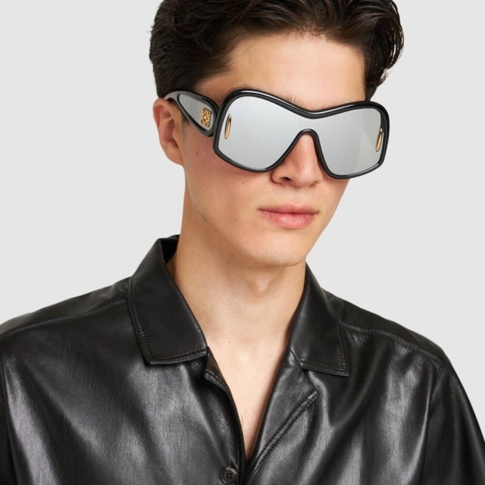 NEW LOEWE LW40131I 01C, SILVER BLACK UNISEX SUNGLASSES LOEWE